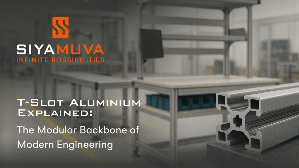 Showing modularity of t-slot aluminium