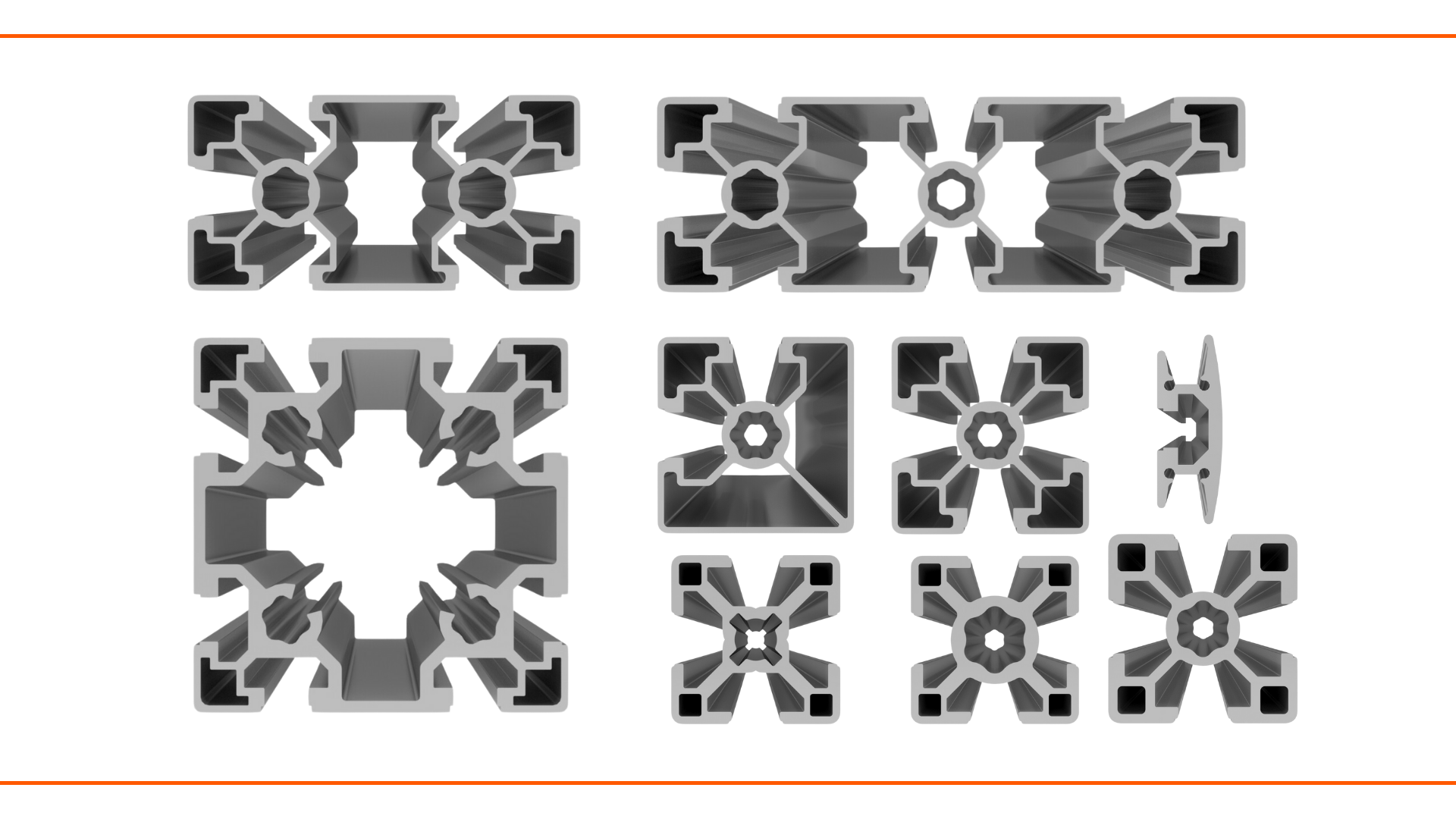 Siyamuva's range of T-slot aluminium profiles