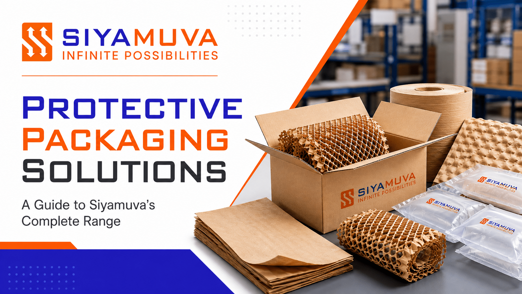 Siyamuva protective packaging solutions including paper cushioning, honeycomb wrap and air cushions