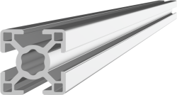 30 x 30 extruded T-Slot Aluminium profile - 12 Bore - Side Render-edited